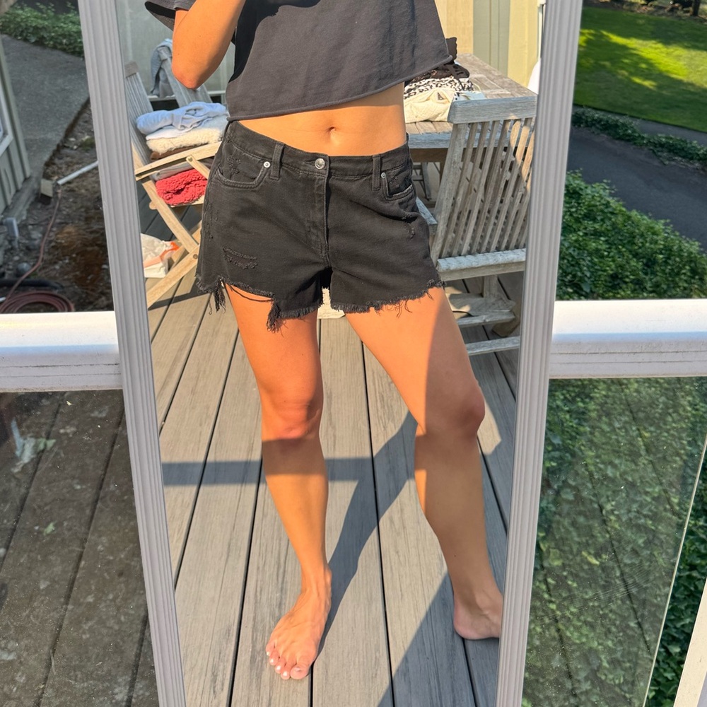 Denim cutoff shorts